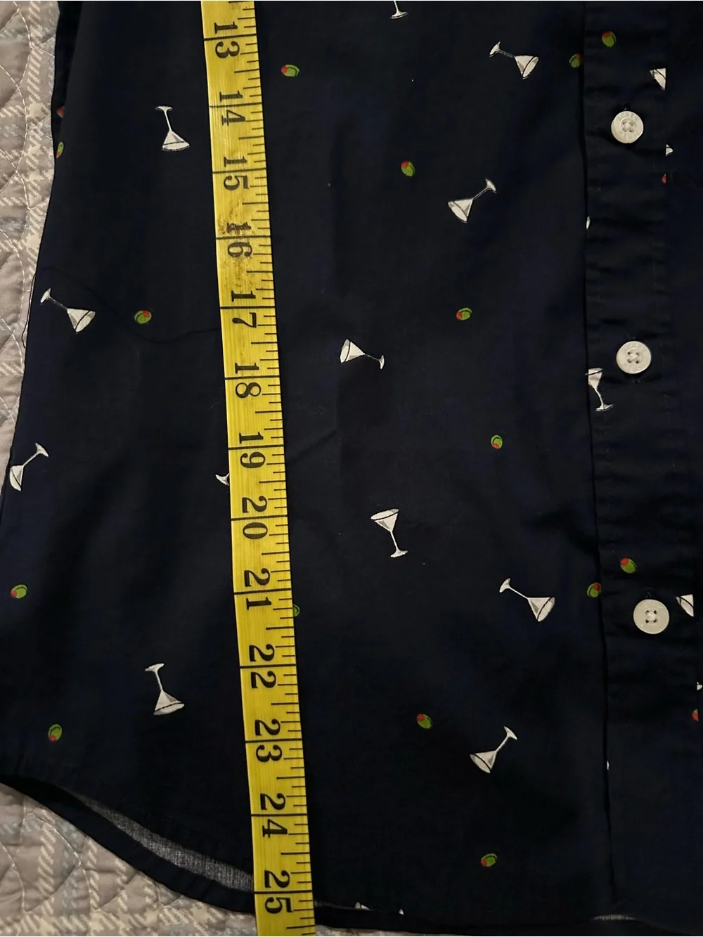 J. Crew Navy Martini Glass Print Button-Down Shirt
